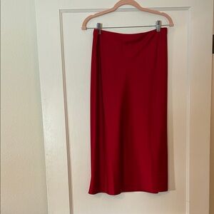 J. Crew Classic Red Midi Skirt